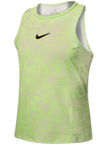 Majica kratkih rukava za djevojčice Nike Court Dri-Fit Victory Tank Printed G - lime glow/black