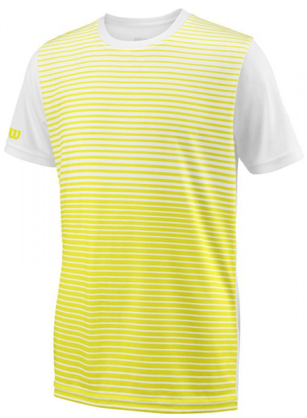 Koszulka chłopięca Wilson Team Striped Crew - safety yellow/white