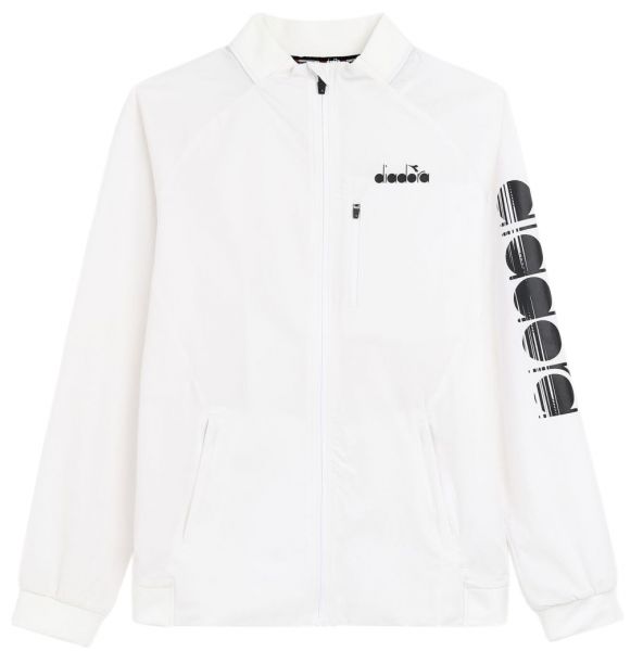 Herren Tennissweatshirt Diadora FZ Jacket M - optical white