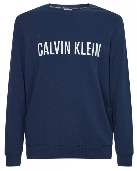 Men's Jumper Calvin Klein L/S Sweatshirt - blue shadow w/white