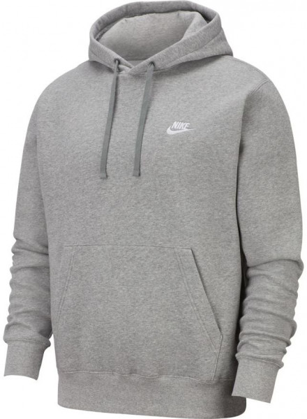 Męska bluza tenisowa Nike Sportswear Club Hoodie PO BB - grey heather/matte silver/white