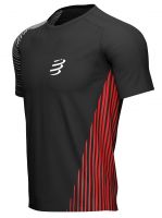 Teniso marškinėliai vyrams Compressport Performance SS Tshirt - black/red