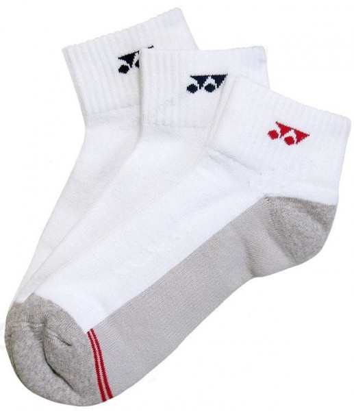  Yonex Low Cut Sports Socks 3P - white/gray