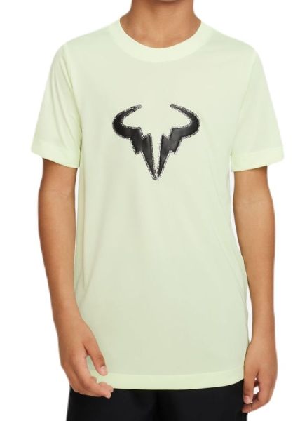 Тениска за момчета Nike Rafa Training T-Shirt - barely volt/black