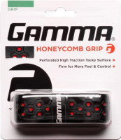 Tennis Basisgriffbänder Gamma Honeycomb Grip 1P - Rot, Schwarz