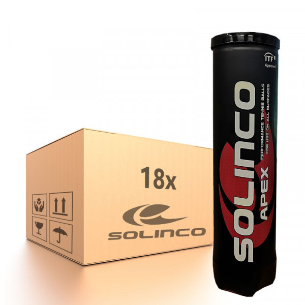 Tenisa bumbiņas kartona kastēs Solinco Apex - 18 x 4B