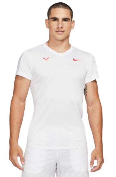 Tricouri bărbați Nike Court Dri-Fit Challenger Top SS Rafa - white/chile red