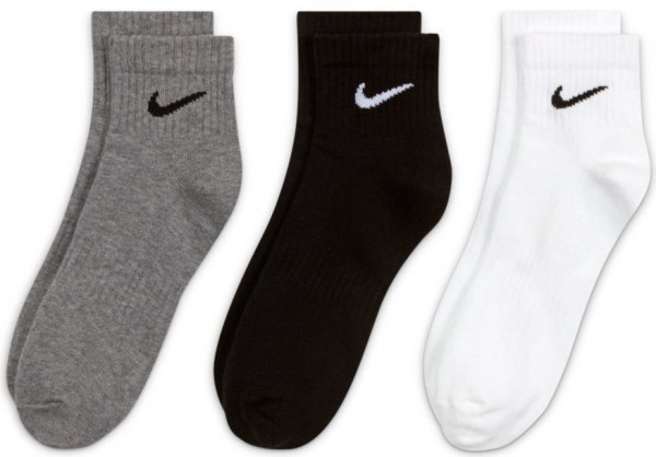 Chaussettes de tennis Nike Everyday Lightweight Ankle 3P - black/grey/white