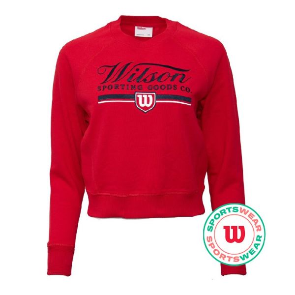 Teniso džemperis moterims Wilson Sideline Crew - Raudonas