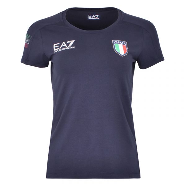 Marškinėliai moterims EA7 Woman Jersey T-shirt - night blue
