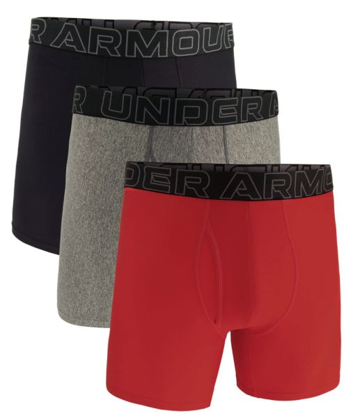 Boxers de sport pour hommes Under Armour Performance Tech 6in Boxerjock 3P - black/grey/red