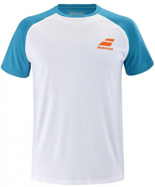 Herren Tennis-T-Shirt Babolat Play Crew Neck Tee Men - white/caneel bay