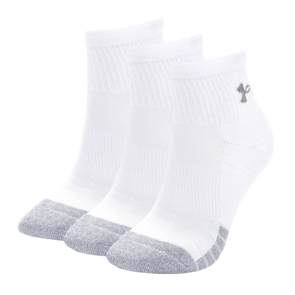 Socks Under Armour HeatGear Quarter 3P - white/steel