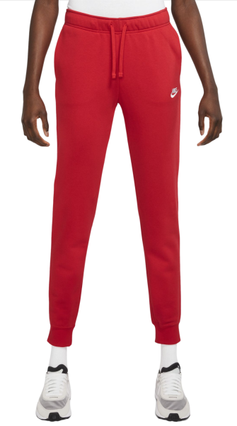 Damskie spodnie tenisowe Nike Sportswear Club Fleece Pant - unversity red/white