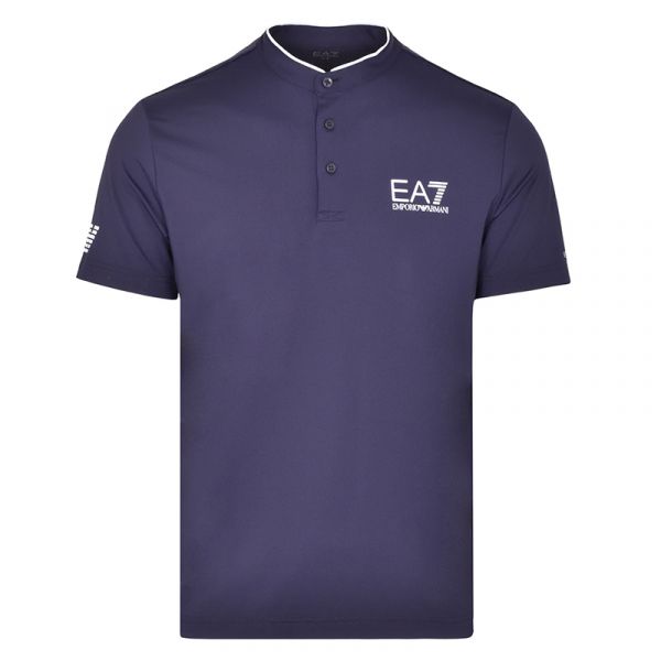 Tenisa polo krekls vīriešiem EA7 Man Jersey Jumper - night sky