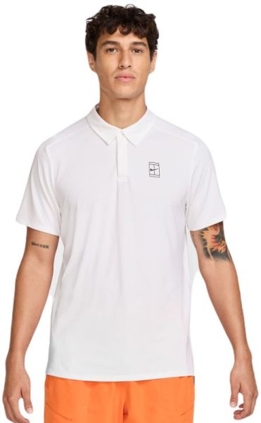 Men's Polo T-shirt Nike Court Advantage Dri-Fit Tennis - White