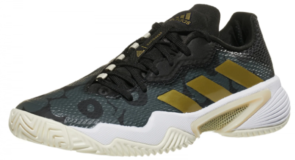 Zapatillas de tenis para mujer Adidas Barricade W - core black/gold metallic/carbon