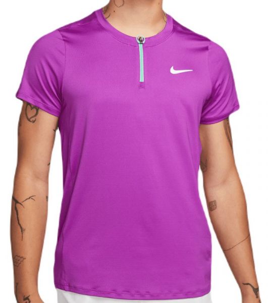  Nike Men's Court Dri-Fit Advantage Polo - vivid purple/green glow/white
