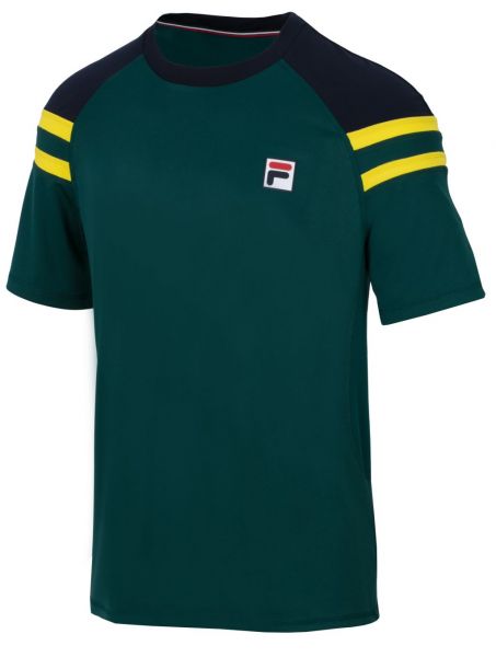 Herren Tennis-T-Shirt Fila T-Shirt Frankie - deep teal/fila navy/buttercup