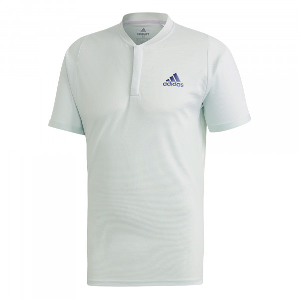 Herren Tennispoloshirt Adidas Freelift Polo Heat Ready - dash green/tech indigo