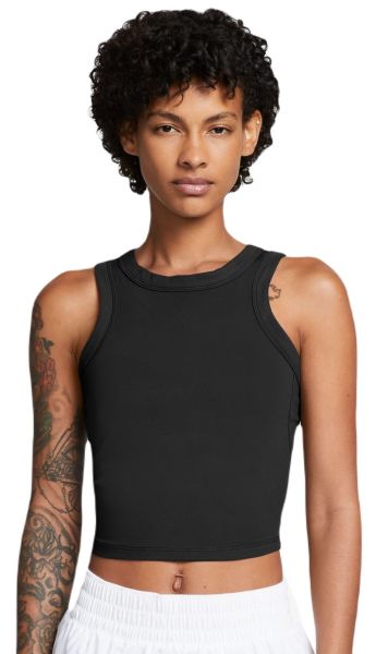 Top de tenis para mujer Nike One Fitted Dir-Fit Short Sleeve Crop Tank - black/black