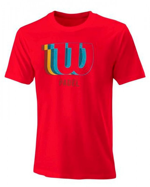 Herren Tennis-T-Shirt Wilson M Padel Blur Tech Tee - infrared