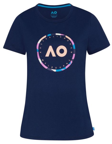Marškinėliai moterims Australian Open T-Shirt Round Logo - navy
