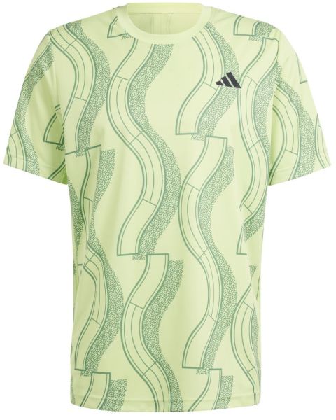 Ανδρικά Μπλουζάκι Adidas Club Graphic T-Shirt - pulse lime/preloved green