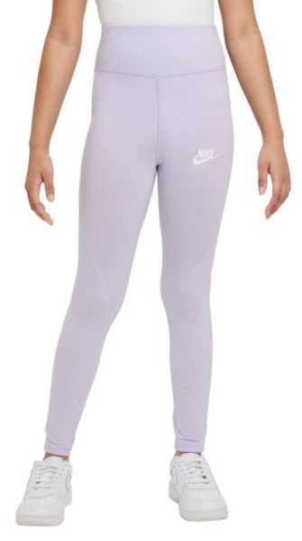 Pantaloni per ragazze Nike Sportswear Favorites Graphix High-Waist Legging - oxygen purple/white