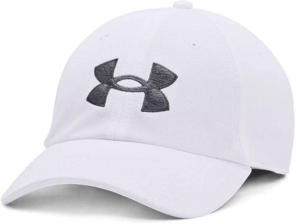 Kapa za tenis Under Armour Men's Blitzing Adjustable Hat - white/pitch gray