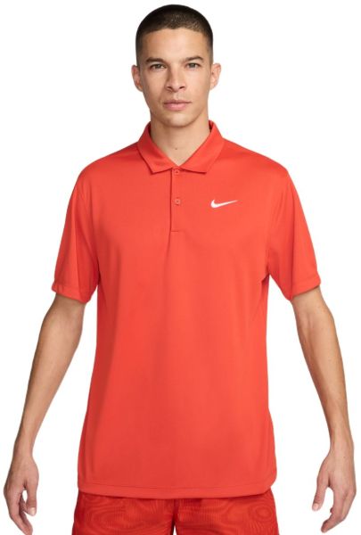 Męskie polo tenisowe Nike Court Dri-Fit Solid Polo - rust factor/white