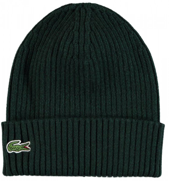  Lacoste Men's Ribbed Wool Beanie - green