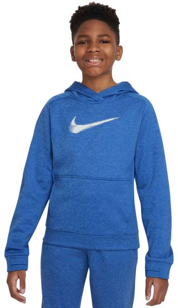 Jungen Sweatshirt  Nike Multi+ Therma-FIT Pullover Hoodie - Blau, Weiß
