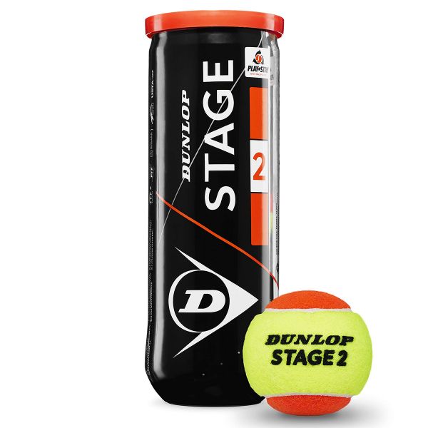 Junioren-Tennisbälle Dunlop Stage 2 Orange 3B