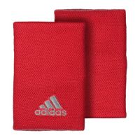 Muñequera de tenis Adidas Wristbands L - Gris, Rojo