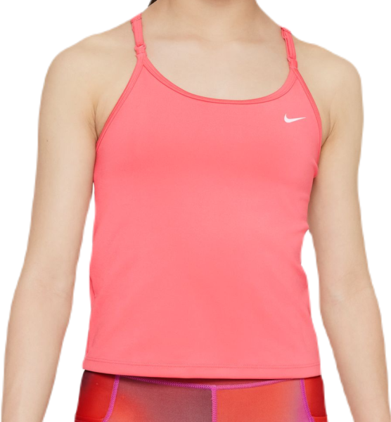 Girls' T-shirt Nike Dri-FIT Indy Tank Sports Bra - sea coral/white