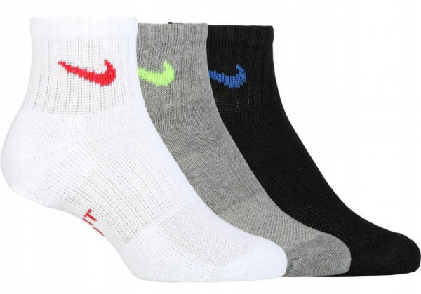 Chaussettes de tennis Nike Kids Performance Cushioned Quarter Training Socks 3P - multi-color