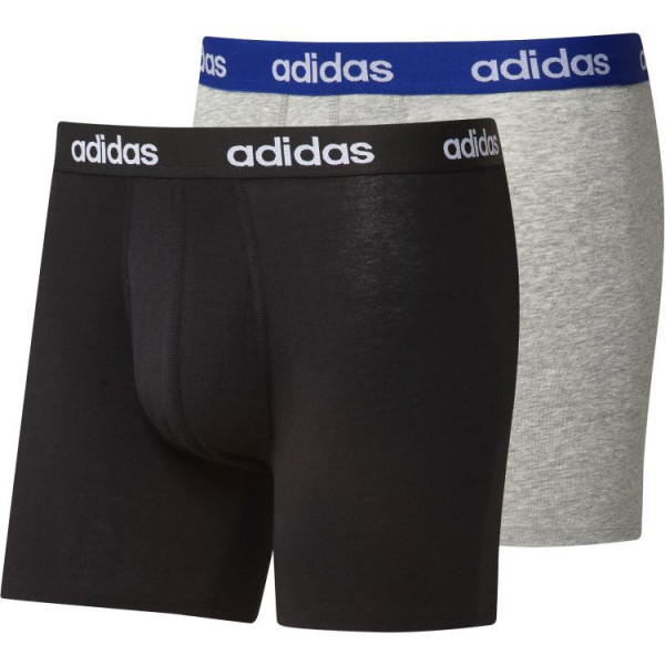 Pánské boxerky Adidas Linear Brief 2P - black/medium grey heather