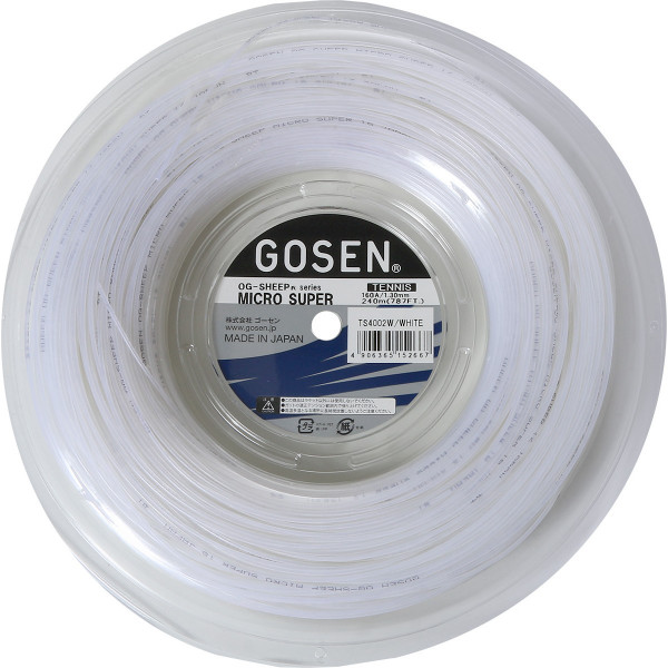 Tenisa stīgas Gosen OG-SHEEP Micro Super (220 m) - white