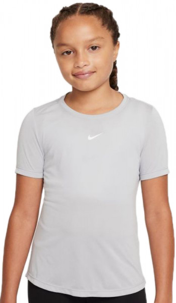 Koszulka dziewczęca Nike Dri-Fit One SS Top G - smoke grey/white
