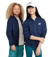 Dječji sportski pulover Nike Club Fleece Full-Zip Hoodie - midnight navy/white