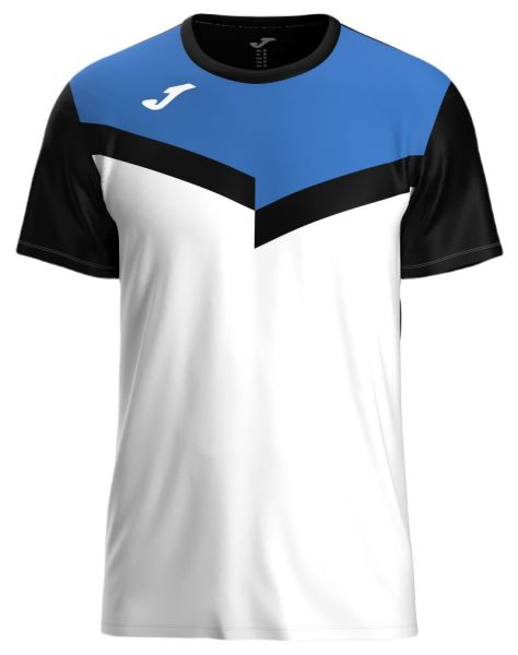 Męski T-Shirt Joma Court Short Sleeve T-Shirt - Biały, Niebieski
