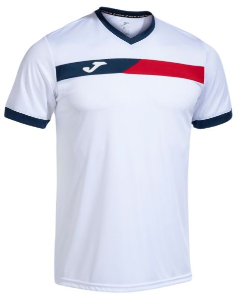 Męski T-Shirt Joma Court Short Sleeve T-Shirt - Biały, Czerwony
