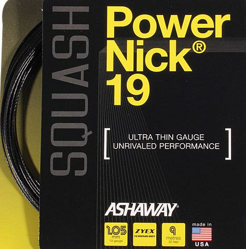 Corde per racchetta da squash Ashaway PowerNick 19 (9 m) - black