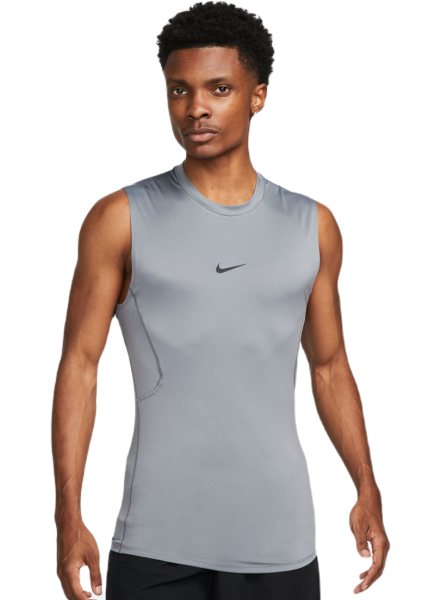 Men’s compression clothing Nike Pro Dri-Fit Tight Sleeveless Fitness Top - smoke grey/black