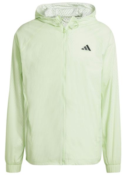 Chaqueta de tenis para hombre Adidas Pro Semi-Transparent Full-Zip - semi green spark