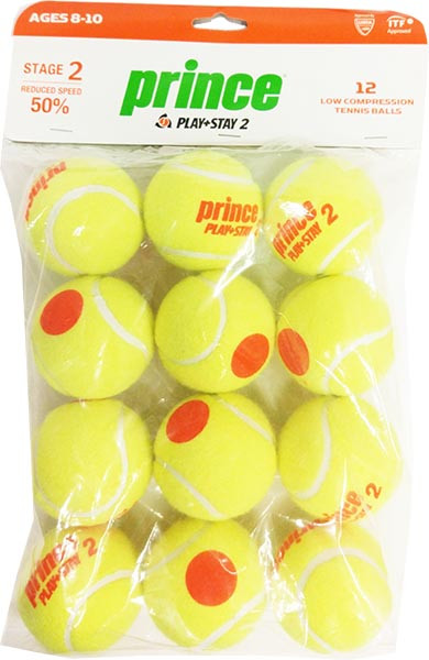 Tennis balls Prince Play&Stay Stage 2 12B
