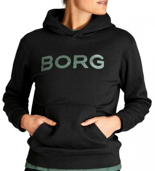 Damen Tennissweatshirt Björn Borg Hood W BB Logo - black beauty