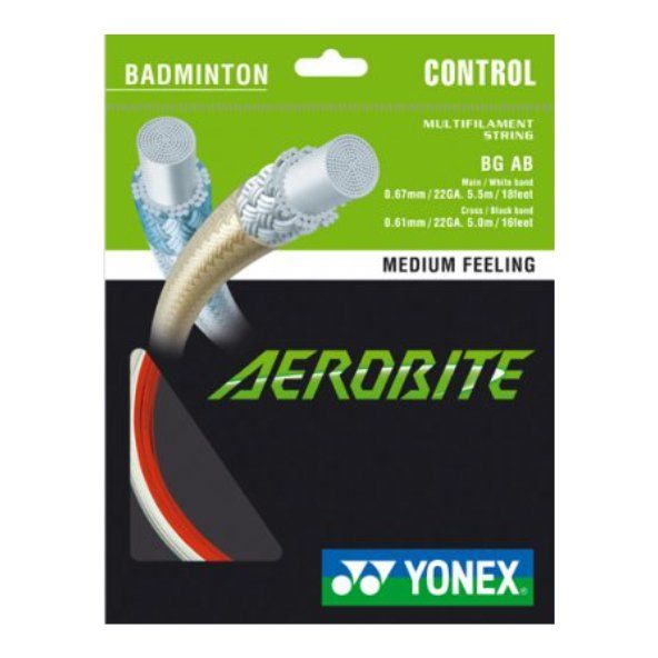 Bamintona stīga Yonex Aerobite (10 m) -white/red