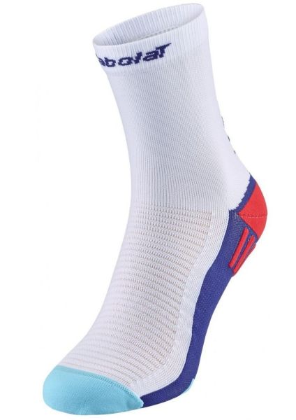 Chaussettes de tennis Babolat Padel Mid-Calf Socks 1P - white/surf blue